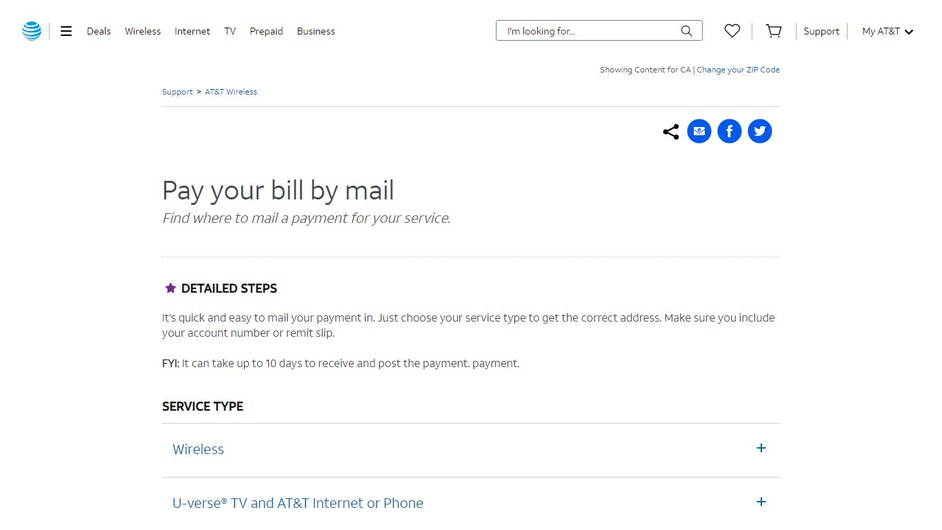 Pay Your AT&T Bill by Mail - AT&T Wireless Customer Support